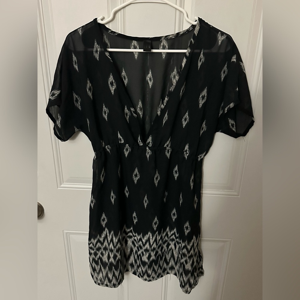 Sheer Black and White Coverup